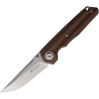 Maxace MSM206 Samurai 2.0 Stonewash Linerlock Knife Brown Micarta Handles