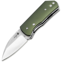 Boker Plus P01BP0006 Lefti Satin Sheepsfoot Linerlock Knife Green Aluminum Handles