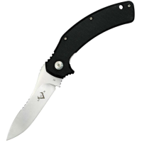 V NIVES 31FPBK Mini ADAPPT Satin D2 Carbon Steel Framelock Knife Black Handles