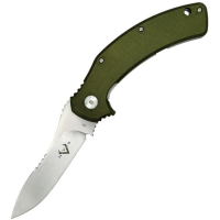 V NIVES 31FPGR Mini ADAPPT Satin D2 Carbon Steel Framelock Knife Green Handles