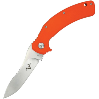 V NIVES 31FPOR Mini ADAPPT Satin D2 Carbon Steel Framelock Knife Orange Handles