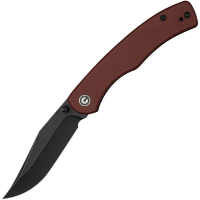 Civivi 230652 Clingman Black Stonewash Nitro V Clip Point Linerlock Knife Burgandy G10 Handles