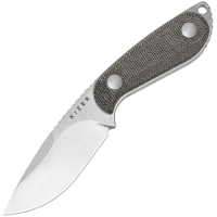 Kizer 1081A8 Buddy Stonewash Drop Point Fixed Blade Knife Black Micarta Handles