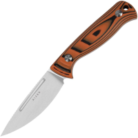 Kizer 1098A1 Evenki 2 Stonewash Fixed Blade Knife Black/Orange G10 Handles