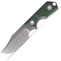Vosteed D0601 Quokka Stonewash Bowie Fixed Blade Knife OD Green Handles