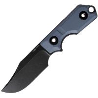 Vosteed D0602 Quokka Black Stonewash Bowie Fixed Blade Knife Blue Handles