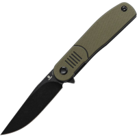 Tenable 2072A1 Einar Blackwash Drop Point Linerlock Knife OD Green/Black Handles