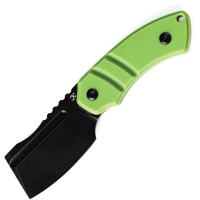 Kansept 2030A3 Korvid Stonewash Fixed Blade Knife G10 Green Handles
