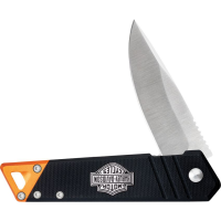 Case XX 52272 Harley Davidson Tec X Linerlock Knife Black/Orange Handles