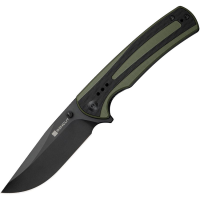 SenCut 240572 Regnator Black Clip Point Linerlock Knife OD Green/Black G10 Handles