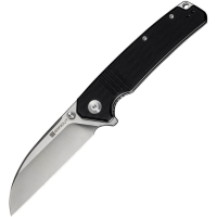 SenCut 240651 Awassi Satin Sheepsfoot Linerlock Knife Black G10 Handles