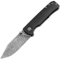 Boker 111103DAM Tiger Damascus Framelock Knife Black Micarta Handles