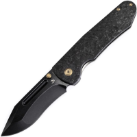 Kansept 1084B2 Superhawk Blackwash Framelock Knife Carbon Fiber Handles