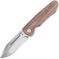 Kansept 1084B1 Superhawk Stonewash Framelock Knife Brown Micarta Handles