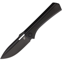 Vanguard 021 Continuum Black Drop Point Framelock Knife Black Handles