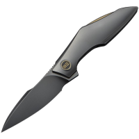 We 240843 Krait Snake Nested Black M390 Recurve Linerlock Knife Gray Polished Titanium Handles