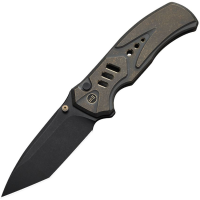 We 240943 Zentron Blackwash M390 Tanto Button Lock Knife Stonewash Bronze Titanium Handles