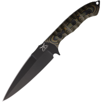 Curran LJAV002 Javelin Black Carbon Steel Double Edge Fixed Blade Knife Camo G10 Handles Black Kydex Sheath