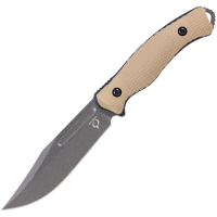 Kronos 994 Max Hunter Gray 1095HC Fixed Blade Knife Coyote Brown Textured G10 Handles