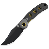 Kizer ZXFK03A1 Pioneer Black DLC M390 Clip Point Linerlock Knife Gray Carbon Fiber/Titanium Handles