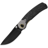 Kizer ZXFK03A4 Pioneer Black DLC CPM-20CV Drop Point Linerlock Knife Gray Carbon Fiber/Titanium Handles
