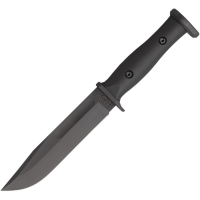 Ka-Bar 1310 Slabby Black carbon Steel Clip Point Fixed Blade Knife Black GFN Handles