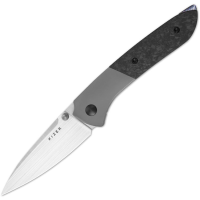 Kizer 3690A1 Spitfire Gray S35VN Drop Point Framelock Knife Gray Carbon Fiber Handles