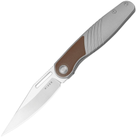 Kizer 3720A2 Raze Satin S45VN Clip Point Framelock Knife Gray Titanium Handles