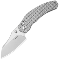 Kizer 3672SA2 Mini Bulldog Two-Tone Nitro V Sheepsfoot Clutch Lock Knife Gray Titanium Handles
