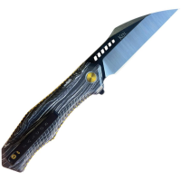 KOI 014 Falcon Two-Tone 14C28N Wharncliffe Knife Black Gray/Garolite G10 Handles