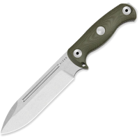 Kizer 1103A1 Drop Bear 7 Stonewash AEB-L Fixed Blade Knife Green Canvas Micarta Handles