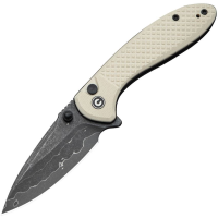 Civivi 24031DS1 Faeger Damascus Drop Point Knife Ivory G10 Handles