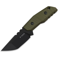 Kizer 1086A1 Quartz Blackwash AEB-L Tanto Fixed Blade Knife Od Green G10 Handles