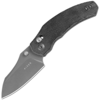 Kizer V3672SA2 Mini Bulldog Gray Nitro V Sheepsfoot Knife Black Micarta Handles