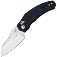 Kizer V3672SA3 Mini Bulldog Satin Nitro V Sheepsfoot Knife Blue Richlite Handles
