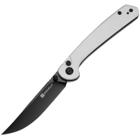 SenCut 250071 Skelfin Black 9CR18MOV Clip Point Knife White G10 Handles