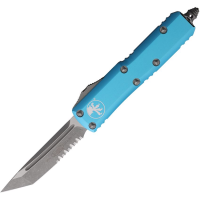 Microtech 23311APTQ Auto UTX-85 Apocalyptic Part Serrated Tanto OTF Knife Turquoise Handles