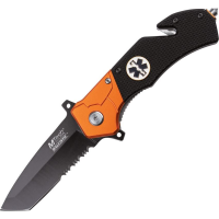MTech A836EM EMT Rescue Assisted Opening Part Serrated Tanto Point Linerlock Folding Pocket Knife