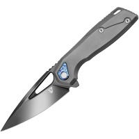 Vanguard G035 StarRunner Black Mirror M390 Framelock Knife Gray Titanium Handles