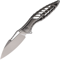 Rike 112871 Thor 6 Bead Blast M390 Framelock Knife Gray Sculpted Titanium Handles