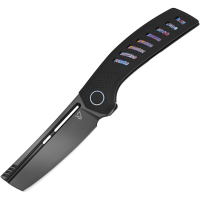 Vanguard G039 Nakiri Black Simi Mirror M390 Cleaver Knife Black Titanium Handles Timascus Inlay