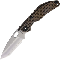North Mountain Blade 2522BZG BBNM Tanto Framelock Knife Champagne Sculpted Titanium Handles