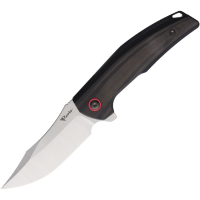 Reate 201 Jack Jr Satin S30V Clip Point Framelock Knife Black/Carbon Fiber Handles