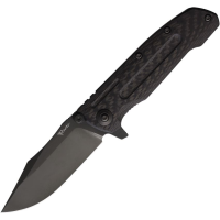 Reate 205 9D-V2 Black DLC 154CM Clip Point Framelock Knife Carbon Fiber Handles