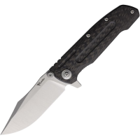 Reate 203 9D-V2 Stonewash 154CM Clip Point Framelock Knife Carbon Fiber Handles