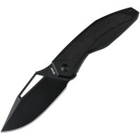 Artisan 1879GBBK Fragarach Black S90V Drop Point Framelock Knife Black Titanium/Fat Carbon Fiber Handles