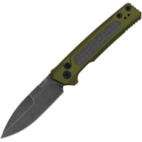 Kershaw 7205 Auto Launch 22 Blackwash MagnaCut Spear Point Button Lock Knife Od Green Anodized Micarta Handles