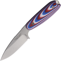Bradford 35S125 Guardian 3.5 Stonewash N690 Drop Point Fixed Blade Knife Red White Blue G10 Handles