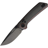Reate 206 PL-XT Black Damascus Pivot Lock Black/Red Micarta Handles