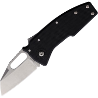 Demko 19281 Nano Stonewash AUS10 Clip Point Shark Lock Knife Black Handles